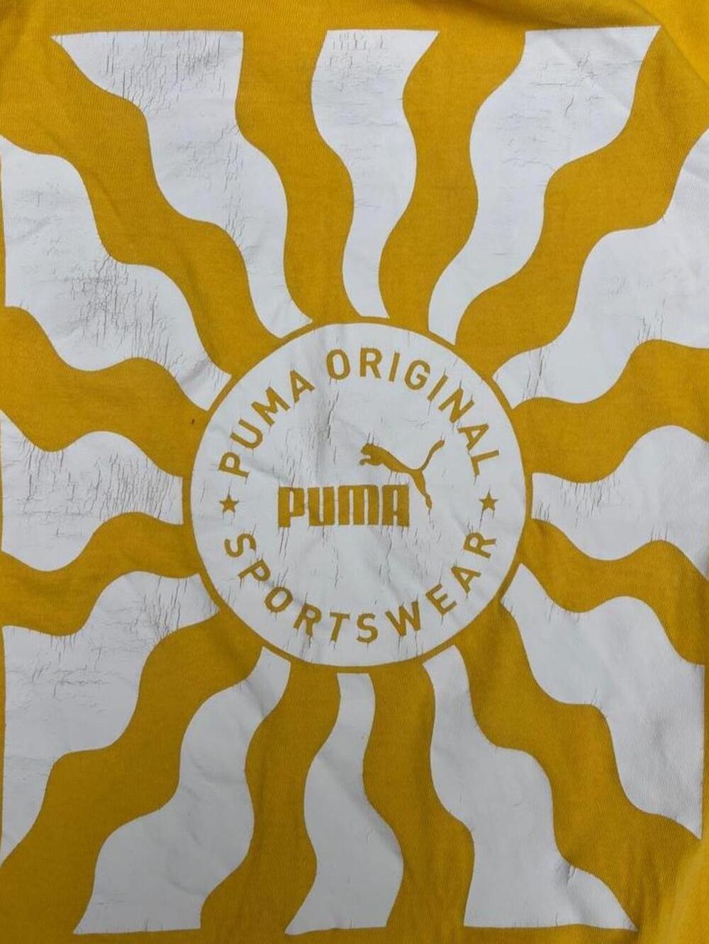 Puma Men's Yellow and Multi Tshirt